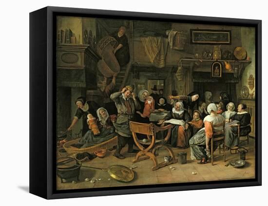 The Christening Feast, 1668-Jan Havicksz Steen-Framed Premier Image Canvas