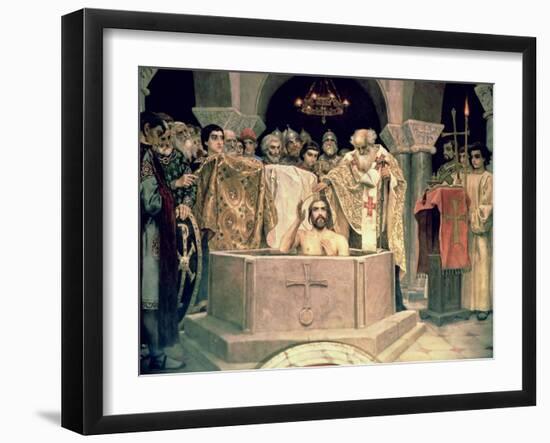 The Christening of Grand Duke Vladimir (circa 956-1015), 1885-96 (Mural)-Victor Mikhailovich Vasnetsov-Framed Giclee Print