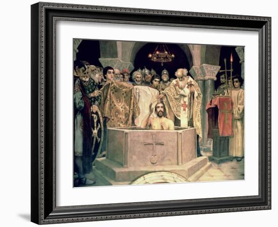 The Christening of Grand Duke Vladimir (circa 956-1015), 1885-96 (Mural)-Victor Mikhailovich Vasnetsov-Framed Giclee Print