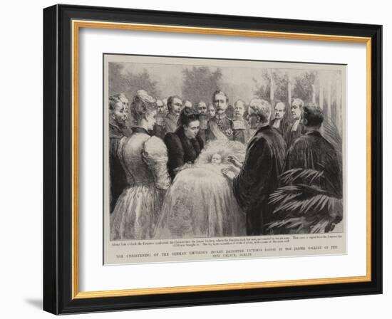 The Christening of the German Emperor's Infant Daughter Victoria Louise in the Jasper Gallery of th-null-Framed Giclee Print