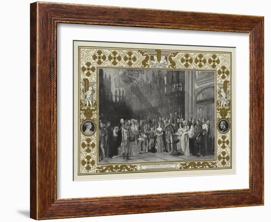 The Christening of the Prince of Wales in St George's Chapel, Windsor Castle, 25 January 1842-Sir George Hayter-Framed Giclee Print