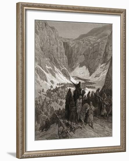 The Christian Army in the Mountains of Judea, Illustration from 'Bibliotheque Des Croisades' by…-Gustave Doré-Framed Giclee Print