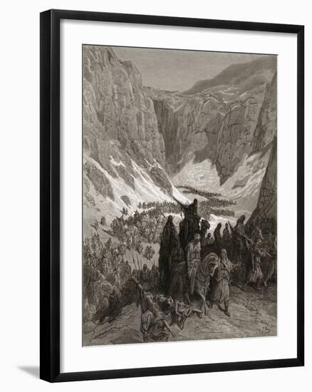 The Christian Army in the Mountains of Judea, Illustration from 'Bibliotheque Des Croisades' by…-Gustave Doré-Framed Giclee Print