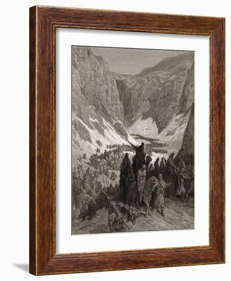 The Christian Army in the Mountains of Judea, Illustration from 'Bibliotheque Des Croisades' by…-Gustave Doré-Framed Giclee Print