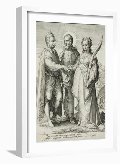 The Christian Marriage, Plate 3 of The Marriage Trilogy, c.1594-Jan Saenredam-Framed Giclee Print