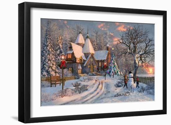 The Christmas Cottage (Variant 1)-Dominic Davison-Framed Art Print