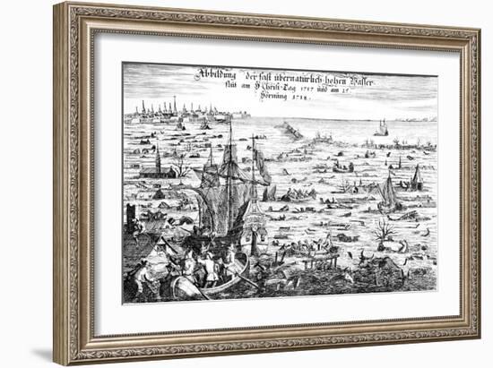 The Christmas Flood of 1717, 1719-Dutch School-Framed Giclee Print