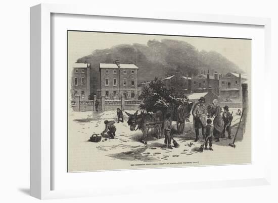 The Christmas Holly Cart-Myles Birket Foster-Framed Giclee Print