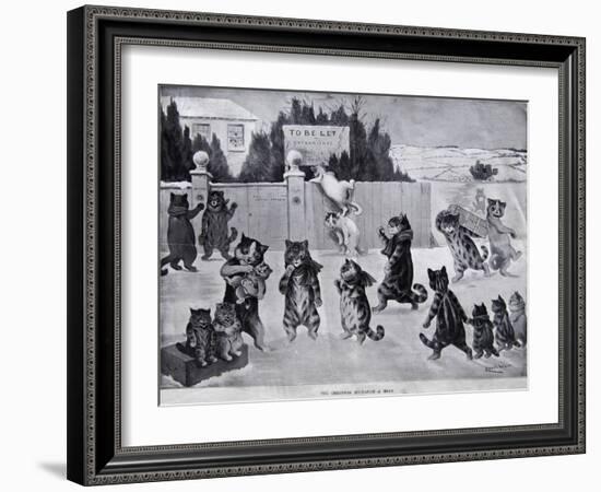 The Christmas Invitation - a Hoax, 1900-Louis Wain-Framed Giclee Print