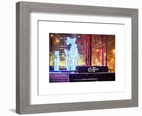 The Christmas Ornaments at 21st Century Fox across from the Radio City Music Hall by Night-Philippe Hugonnard-Framed Art Print