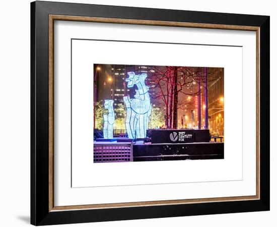 The Christmas Ornaments at 21st Century Fox across from the Radio City Music Hall by Night-Philippe Hugonnard-Framed Art Print