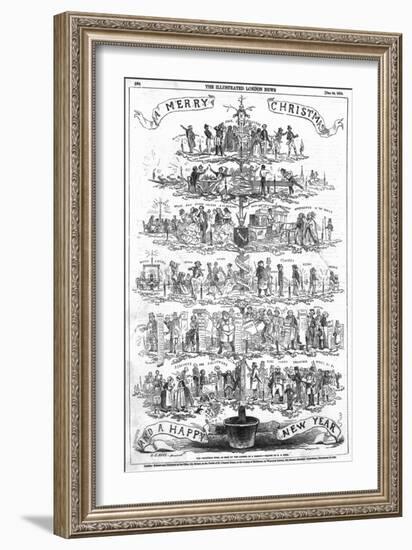 The Christmas Tree, as Seen by the Father of a Family-English School-Framed Giclee Print