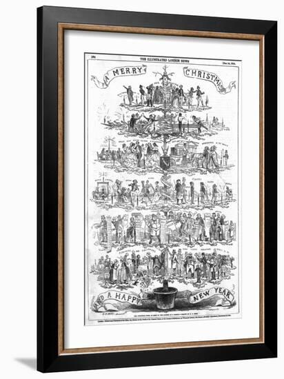 The Christmas Tree, as Seen by the Father of a Family-English School-Framed Giclee Print