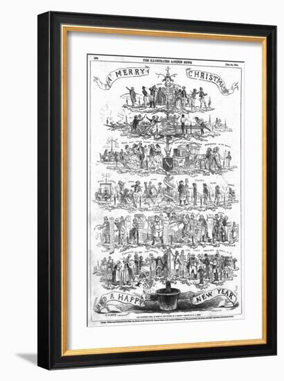 The Christmas Tree, as Seen by the Father of a Family-English School-Framed Giclee Print