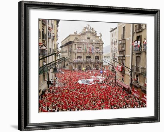The "Chupinazo" the Official Opening of the 2006 San Fermin Fiestas-null-Framed Photographic Print