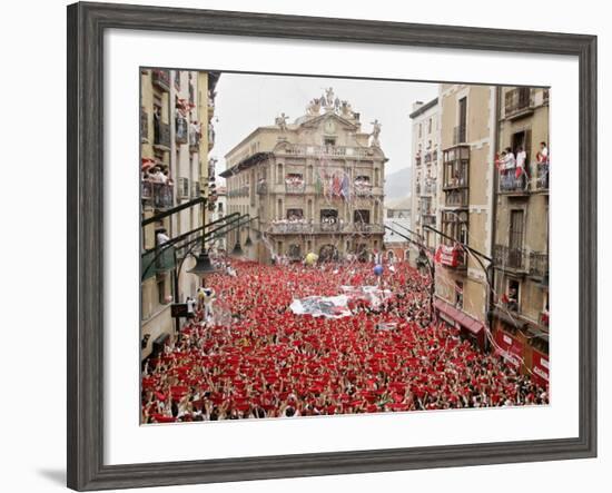 The "Chupinazo" the Official Opening of the 2006 San Fermin Fiestas-null-Framed Photographic Print