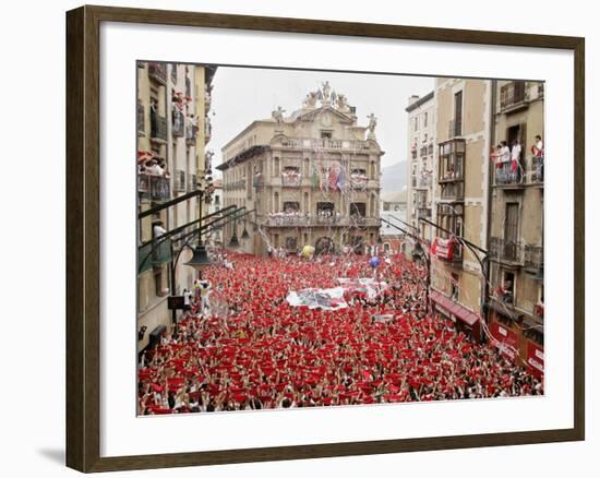 The "Chupinazo" the Official Opening of the 2006 San Fermin Fiestas-null-Framed Photographic Print