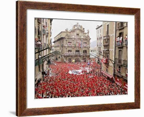 The "Chupinazo" the Official Opening of the 2006 San Fermin Fiestas-null-Framed Photographic Print