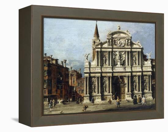 The Church and Campo of Santo Maria Zobenigo, Venice-Canaletto-Framed Premier Image Canvas
