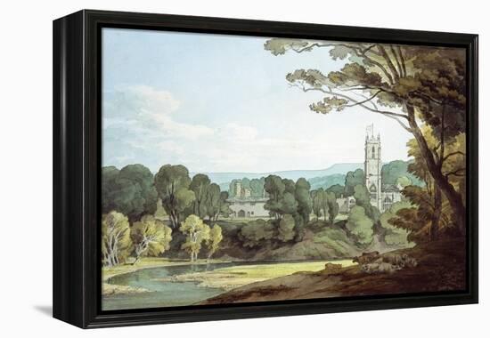 The Church and Castle at Tiverton, Devon-John White Abbott-Framed Premier Image Canvas