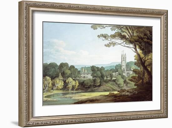 The Church and Castle at Tiverton, Devon-John White Abbott-Framed Giclee Print