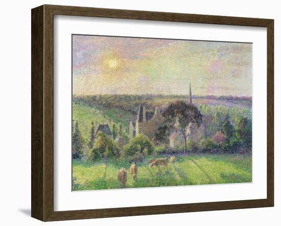 The Church and Farm of Eragny, 1895-Camille Pissarro-Framed Giclee Print