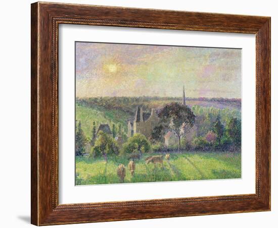 The Church and Farm of Eragny, 1895-Camille Pissarro-Framed Giclee Print