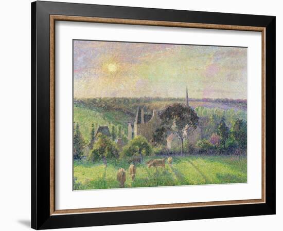 The Church and Farm of Eragny, 1895-Camille Pissarro-Framed Giclee Print