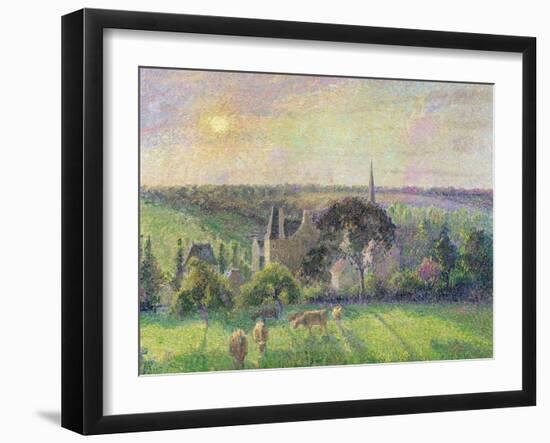 The Church and Farm of Eragny, 1895-Camille Pissarro-Framed Giclee Print