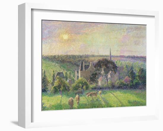 The Church and Farm of Eragny, 1895-Camille Pissarro-Framed Giclee Print