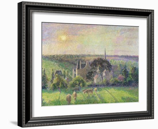 The Church and Farm of Eragny, 1895-Camille Pissarro-Framed Giclee Print