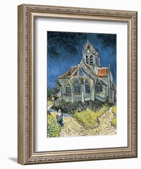 The Church at Auvers-Sur-Oise (L'Église D'Auvers-Sur-Oise, Vue Du Chevet)-Vincent van Gogh-Framed Art Print