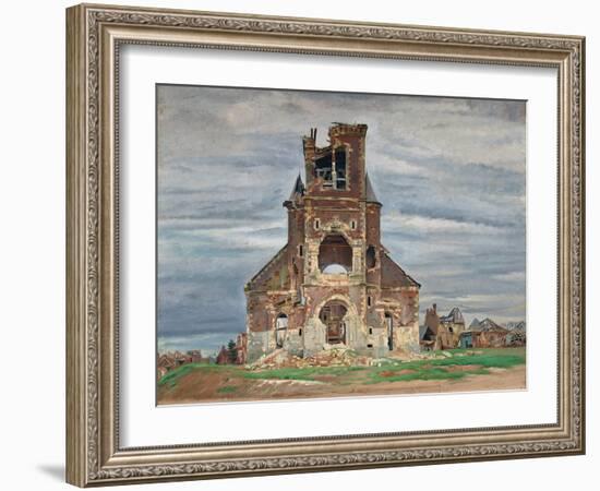 The Church at Bourlon (Oil on Canvas)-William Rothenstein-Framed Giclee Print