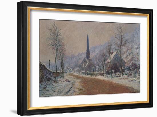 The Church at Jeufosse in Winter-Claude Monet-Framed Giclee Print