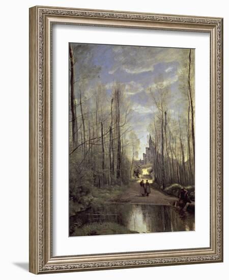 The Church at Marissel, 1866-Jean-Baptiste-Camille Corot-Framed Giclee Print