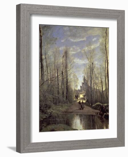 The Church at Marissel, 1866-Jean-Baptiste-Camille Corot-Framed Giclee Print