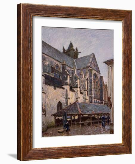 The Church at Moret in the Rain, 1894 (Oil on Canvas)-Alfred Sisley-Framed Giclee Print