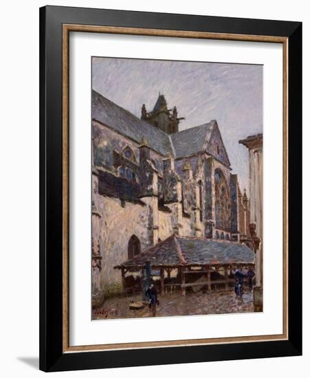 The Church at Moret in the Rain, 1894 (Oil on Canvas)-Alfred Sisley-Framed Giclee Print