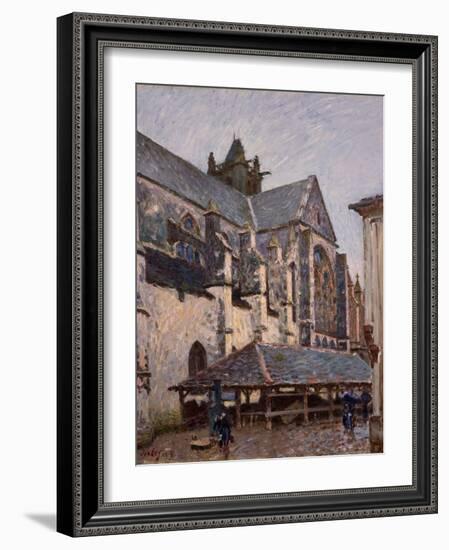 The Church at Moret in the Rain, 1894 (Oil on Canvas)-Alfred Sisley-Framed Giclee Print