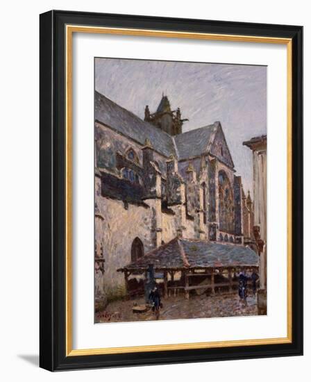 The Church at Moret in the Rain, 1894 (Oil on Canvas)-Alfred Sisley-Framed Giclee Print