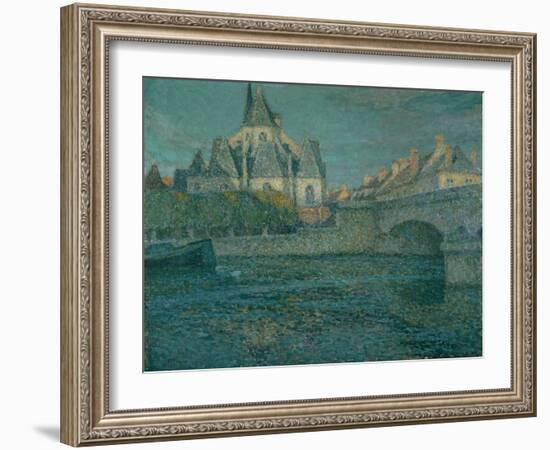 The Church at Nemours, France, 1919 (Oil on Canvas)-Henri Eugene Augustin Le Sidaner-Framed Giclee Print