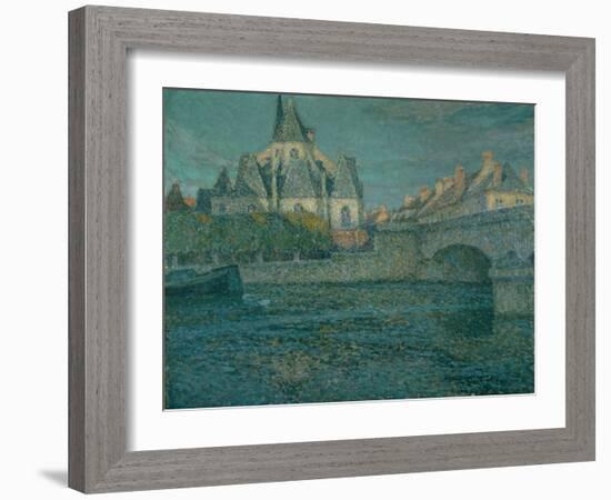 The Church at Nemours, France, 1919 (Oil on Canvas)-Henri Eugene Augustin Le Sidaner-Framed Giclee Print