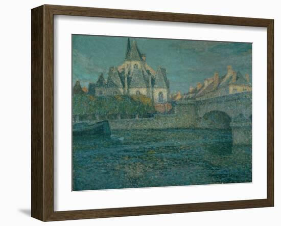 The Church at Nemours, France, 1919 (Oil on Canvas)-Henri Eugene Augustin Le Sidaner-Framed Giclee Print