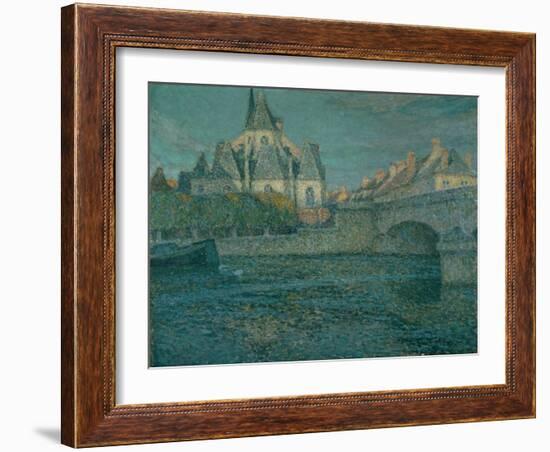 The Church at Nemours, France, 1919 (Oil on Canvas)-Henri Eugene Augustin Le Sidaner-Framed Giclee Print