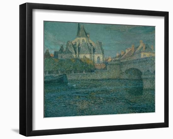 The Church at Nemours, France, 1919 (Oil on Canvas)-Henri Eugene Augustin Le Sidaner-Framed Giclee Print