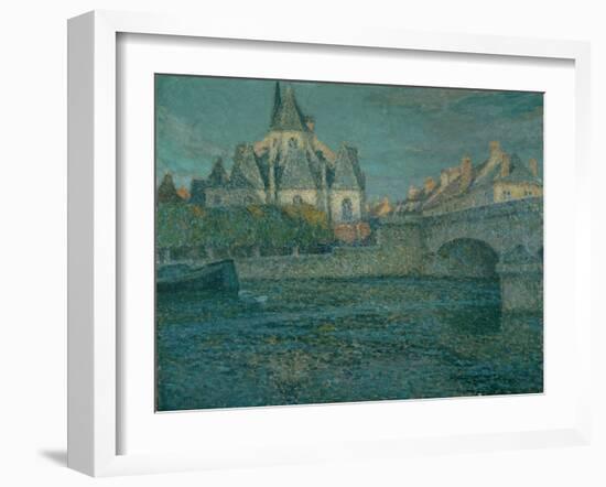 The Church at Nemours, France, 1919 (Oil on Canvas)-Henri Eugene Augustin Le Sidaner-Framed Giclee Print