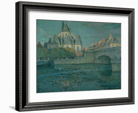 The Church at Nemours, France, 1919 (Oil on Canvas)-Henri Eugene Augustin Le Sidaner-Framed Giclee Print