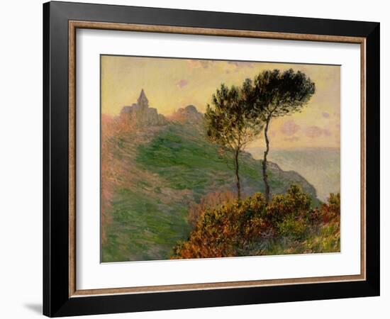 The Church at Varengeville, Against the Sunlight, 1882-Claude Monet-Framed Giclee Print