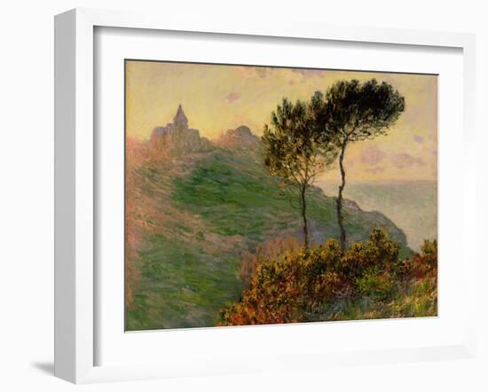 The Church at Varengeville, Against the Sunlight, 1882-Claude Monet-Framed Giclee Print