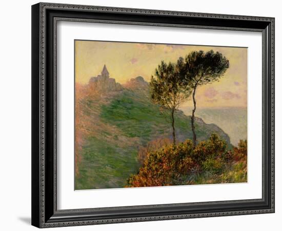 The Church at Varengeville, Against the Sunlight, 1882-Claude Monet-Framed Giclee Print